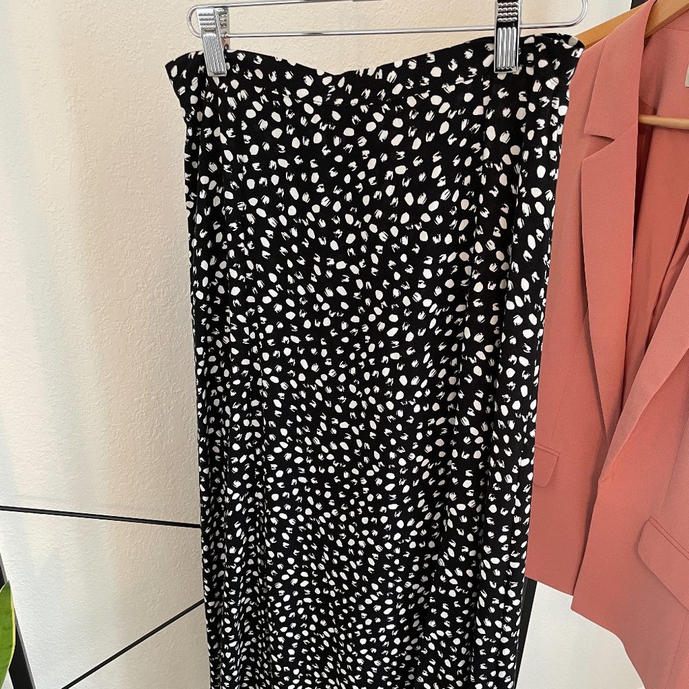 Topshop Midi Skirt - Black & White